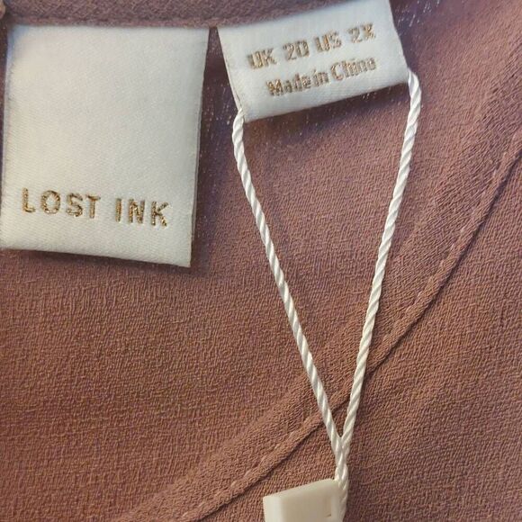 Lost Ink Nordstrom Cold Shoulder Dress Dusty Rose NWT size 20 - Picture 4 of 6